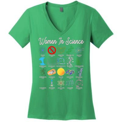 Famous Females Of Science Women's V-Neck T-Shirt