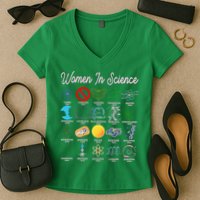 Famous Females Of Science Women's V-Neck T-Shirt