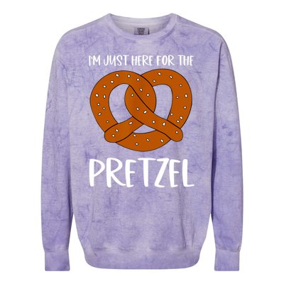 Funny Foodie Oktoberfest Im Just Here For The Pretzel Colorblast Crewneck Sweatshirt