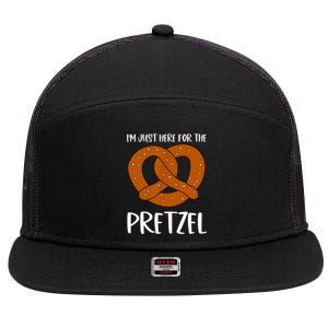 Funny Foodie Oktoberfest Im Just Here For The Pretzel 7 Panel Mesh Trucker Snapback Hat