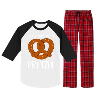 Funny Foodie Oktoberfest Im Just Here For The Pretzel Raglan Sleeve Pajama Set