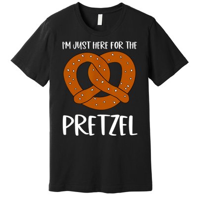 Funny Foodie Oktoberfest Im Just Here For The Pretzel Premium T-Shirt