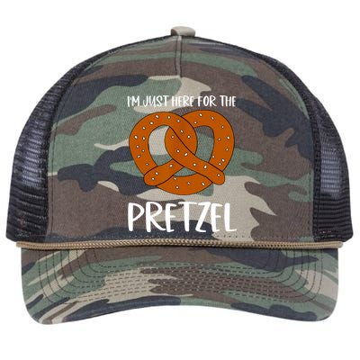 Funny Foodie Oktoberfest Im Just Here For The Pretzel Retro Rope Trucker Hat Cap