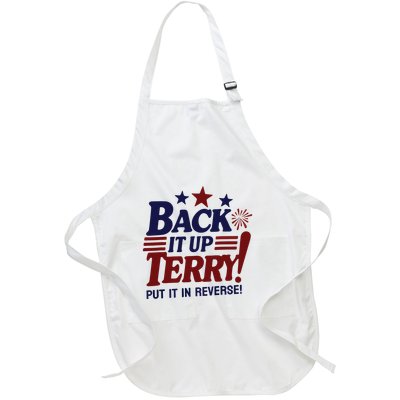 Funny Fourth Of July Back It Up Terry Put It In Reverse Full-Length Apron With Pockets