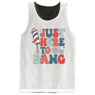 Funny Fourth Of July 4th Of July IM Just Here To Bang Mesh Reversible Basketball Jersey Tank