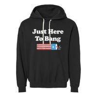 Funny Fourth Of July 4th Of July I'm Just Here To Bang Garment-Dyed Fleece Hoodie