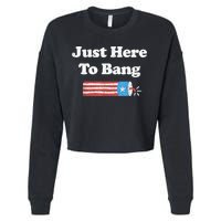 Funny Fourth Of July 4th Of July I'm Just Here To Bang Cropped Pullover Crew