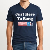 Funny Fourth Of July 4th Of July I'm Just Here To Bang V-Neck T-Shirt