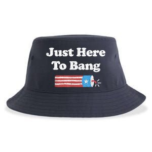 Funny Fourth Of July 4th Of July I'm Just Here To Bang Sustainable Bucket Hat