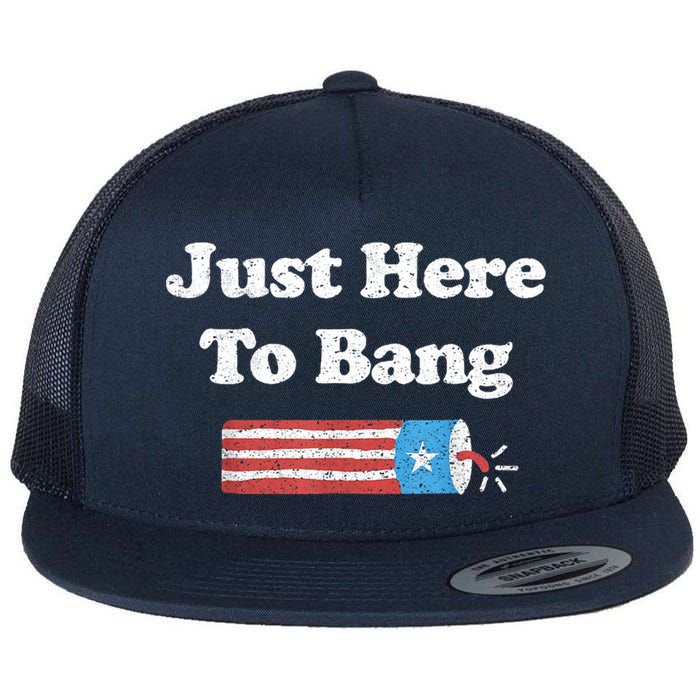 Funny Fourth Of July 4th Of July I'm Just Here To Bang Flatbill Hat