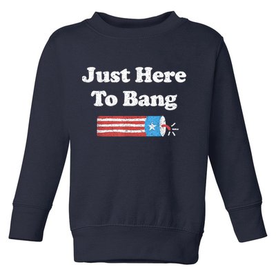 Funny Fourth Of July 4th Of July I'm Just Here To Bang Toddler Sweatshirt