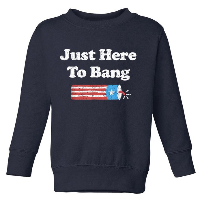 Funny Fourth Of July 4th Of July I'm Just Here To Bang Toddler Sweatshirt