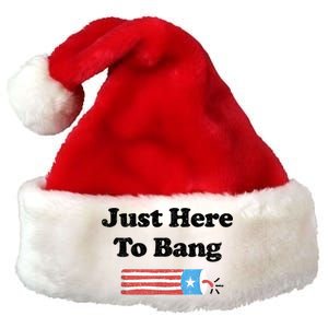 Funny Fourth Of July 4th Of July I'm Just Here To Bang Premium Christmas Santa Hat