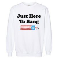 Funny Fourth Of July 4th Of July I'm Just Here To Bang Garment-Dyed Sweatshirt