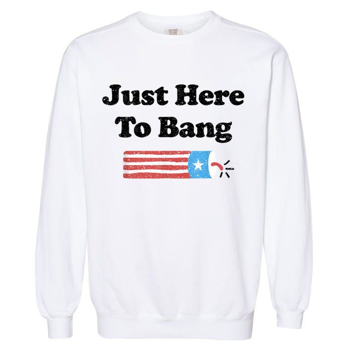 Funny Fourth Of July 4th Of July I'm Just Here To Bang Garment-Dyed Sweatshirt