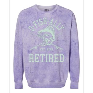 Funny Fishing Ofishally Retired Est 2024 Colorblast Crewneck Sweatshirt