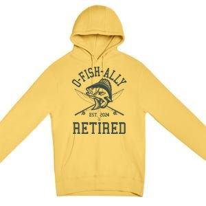 Funny Fishing Ofishally Retired Est 2024 Premium Pullover Hoodie