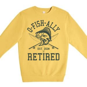 Funny Fishing Ofishally Retired Est 2024 Premium Crewneck Sweatshirt