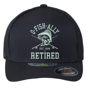 Funny Fishing Ofishally Retired Est 2024 Flexfit Unipanel Trucker Cap