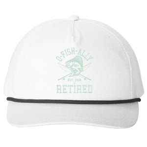 Funny Fishing Ofishally Retired Est 2024 Snapback Five-Panel Rope Hat