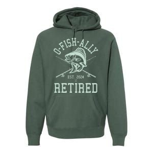 Funny Fishing Ofishally Retired Est 2024 Premium Hoodie