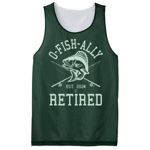 Funny Fishing Ofishally Retired Est 2024 Mesh Reversible Basketball Jersey Tank