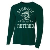 Funny Fishing Ofishally Retired Est 2024 Cooling Performance Long Sleeve Crew