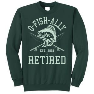 Funny Fishing Ofishally Retired Est 2024 Tall Sweatshirt