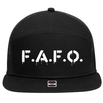 FAFO Find Out Funny 7 Panel Mesh Trucker Snapback Hat