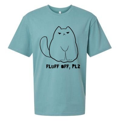 Funny Fluff Off Plz Cat Gift For Cat Lovers Cat Mom Gifts Sueded Cloud Jersey T-Shirt