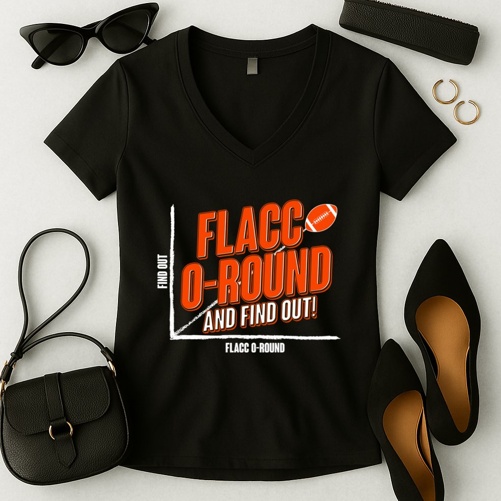 Funny Flacc O Round And Find Out Football Fan Women's V-Neck T-Shirt