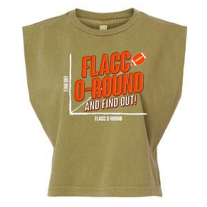 Funny Flacc O Round And Find Out Football Fan Garment-Dyed Women's Muscle Tee