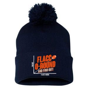 Funny Flacc O Round And Find Out Football Fan Pom Pom 12in Knit Beanie