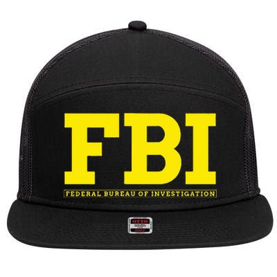 Fbi Federal Office For Investigation Officers 7 Panel Mesh Trucker Snapback Hat