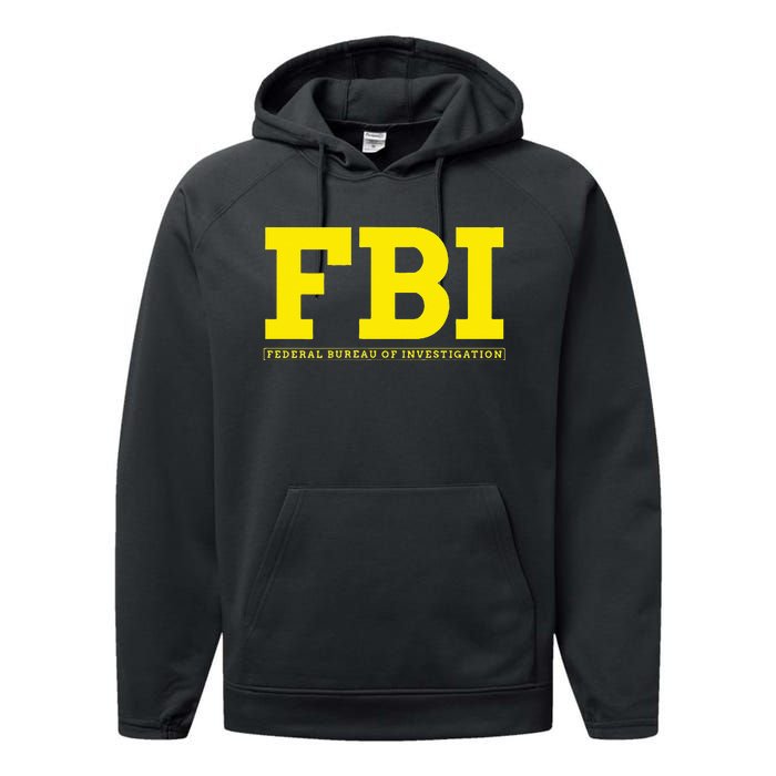 Fbi Federal Office For Investigation Officers Performance Fleece Hoodie