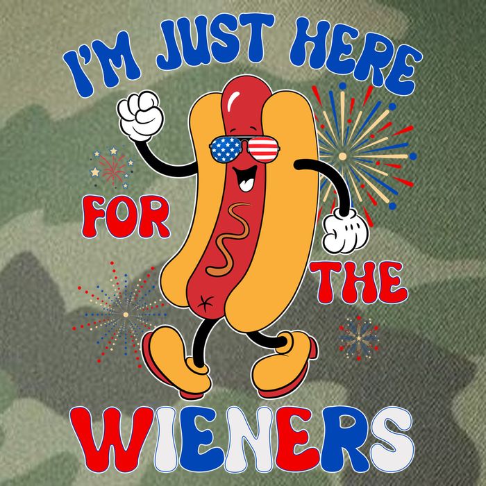 Funny Fouth Of July IM Just Here For The Wieners Hotdog Lover Legacy Tie Dye Trucker Hat
