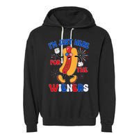 Funny Fouth Of July IM Just Here For The Wieners Hotdog Lover Garment-Dyed Fleece Hoodie