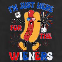 Funny Fouth Of July IM Just Here For The Wieners Hotdog Lover Garment-Dyed Fleece Hoodie