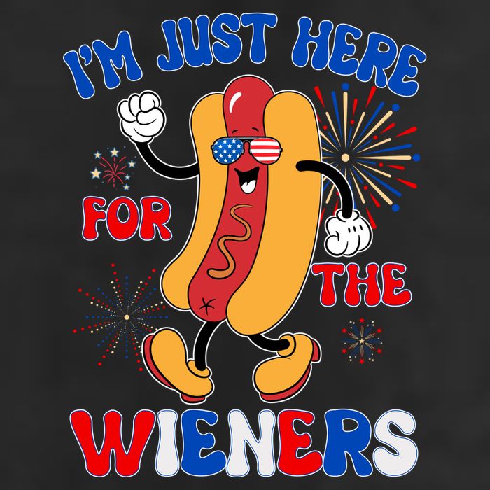Funny Fouth Of July IM Just Here For The Wieners Hotdog Lover Garment-Dyed Fleece Hoodie