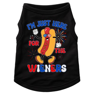 Funny Fouth Of July IM Just Here For The Wieners Hotdog Lover Doggie Tank