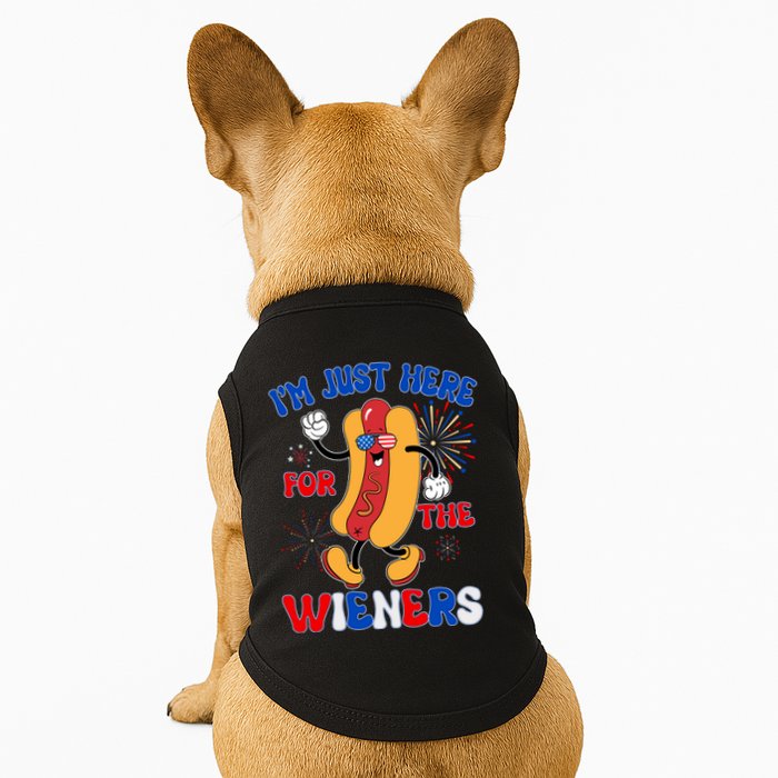 Funny Fouth Of July IM Just Here For The Wieners Hotdog Lover Doggie Tank