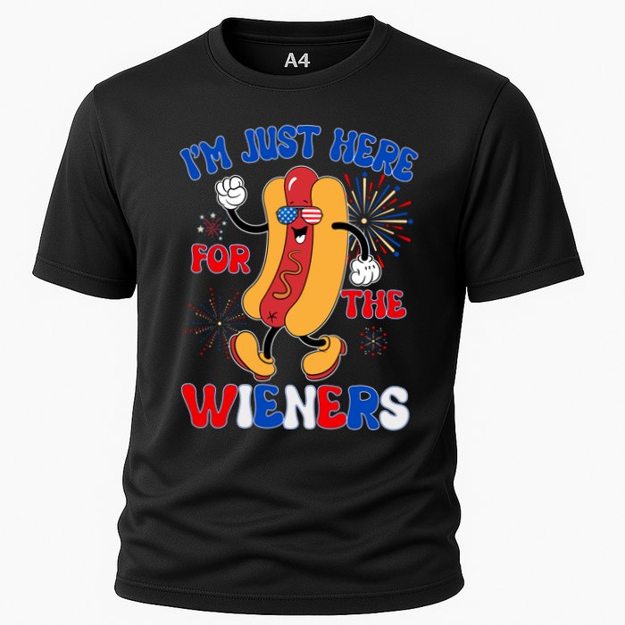 Funny Fouth Of July IM Just Here For The Wieners Hotdog Lover Performance Shirt