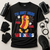 Funny Fouth Of July IM Just Here For The Wieners Hotdog Lover Performance Shirt