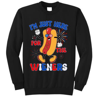 Funny Fouth Of July IM Just Here For The Wieners Hotdog Lover Sweatshirt