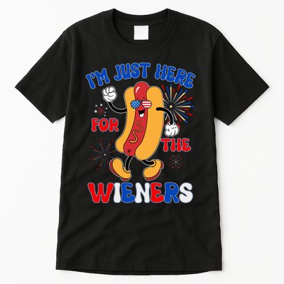 Funny Fouth Of July IM Just Here For The Wieners Hotdog Lover Tall T-Shirt