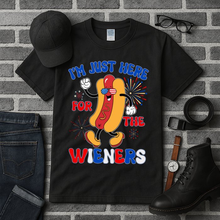 Funny Fouth Of July IM Just Here For The Wieners Hotdog Lover Tall T-Shirt