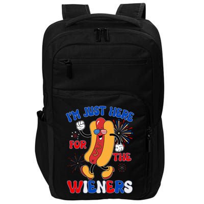 Funny Fouth Of July IM Just Here For The Wieners Hotdog Lover Impact Tech Backpack