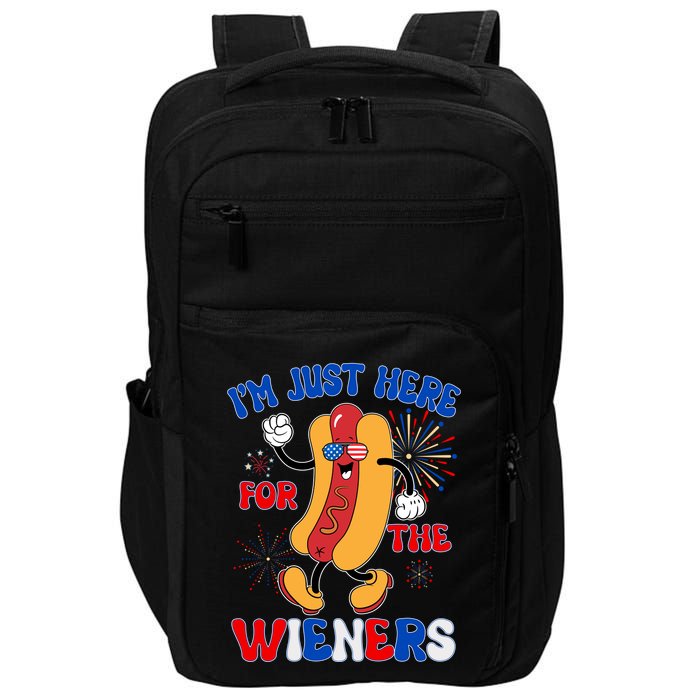 Funny Fouth Of July IM Just Here For The Wieners Hotdog Lover Impact Tech Backpack
