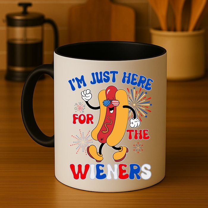 Funny Fouth Of July IM Just Here For The Wieners Hotdog Lover Mug