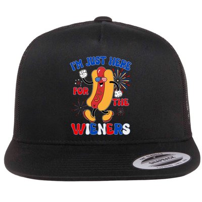 Funny Fouth Of July IM Just Here For The Wieners Hotdog Lover Flatbill Hat